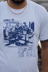 Area 51 Tee White/French Blue
